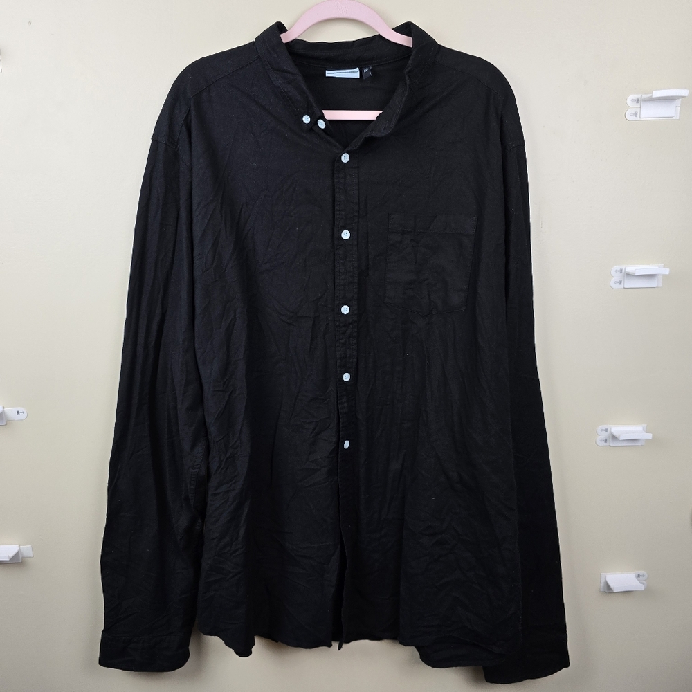 ASOS Men's Black Button Up Shirt Size 3XLT